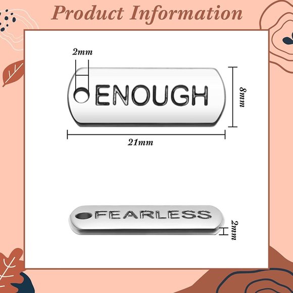 40 Pieces Word Charms Pendants Engraved Motivational Charms Pendants Jew… - Picture 7 of 12